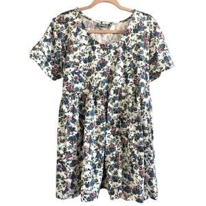 BONKERS Clothing Co Vintage Y2K 90s Babydoll Floral Tie Top Dress Cottagecore